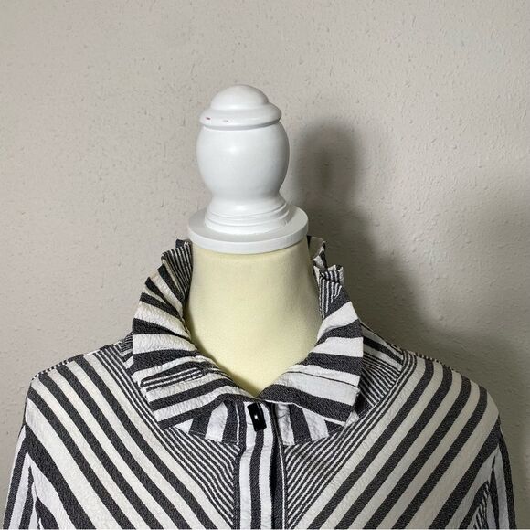 Vintage Moonlight Asymmetrical Striped Button Front Tunic Blouse Women's Size M. - Picture 11 of 16
